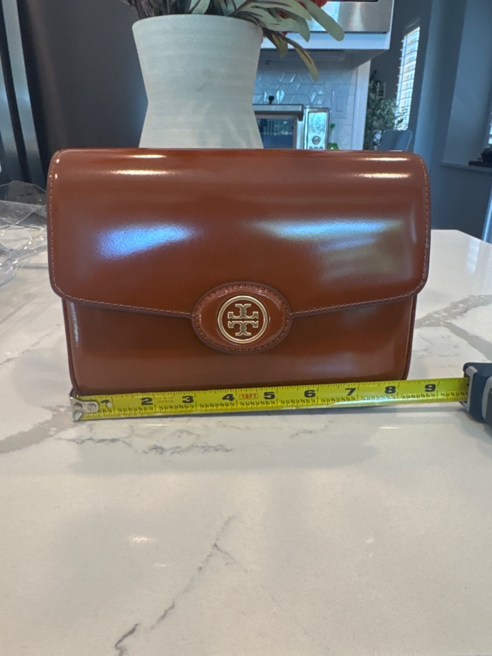 Tory Burch Robinson Spazzolato Shoulder bag color Dark Sienna - Picture 8 of 8
